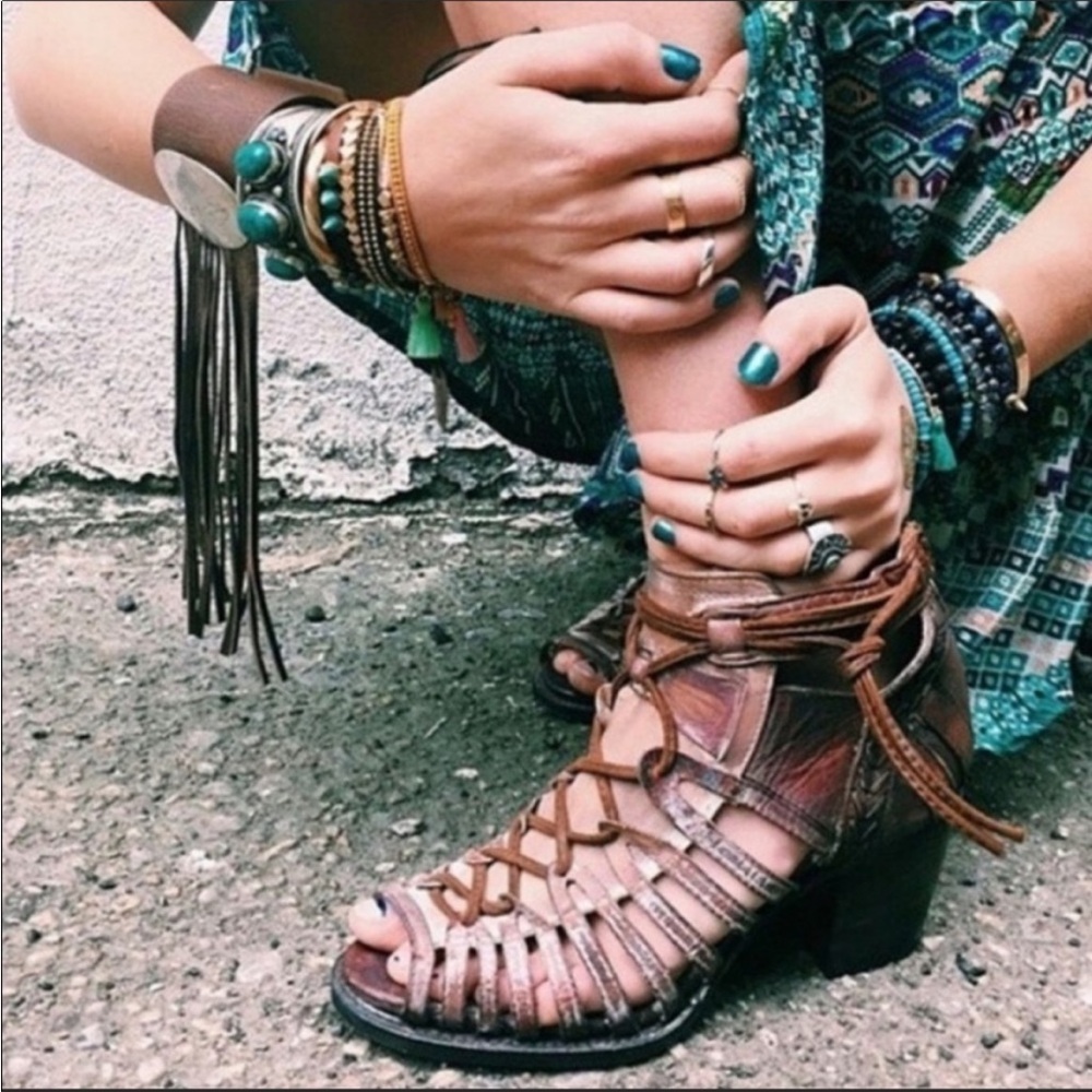 Freebird by Steven Wazee Distressed Peep Toe Boot